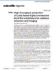 X線撮像向けLuAG厚膜シンチレータの迅速製造技術 :: High-throughput production of LuAG-based thick film scintillators (Sci. Rep., 2022)